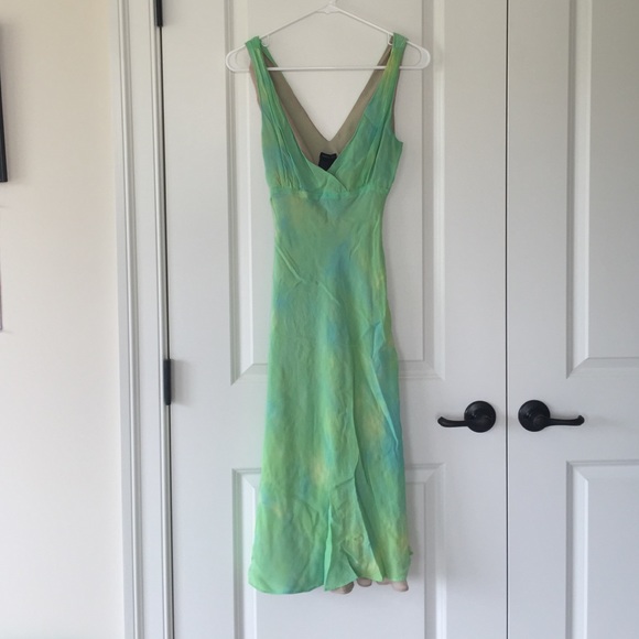 Beautiful blue-Green Deep-V, a-line BGBC Dress