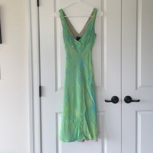 Beautiful blue-Green Deep-V, a-line BGBC Dress