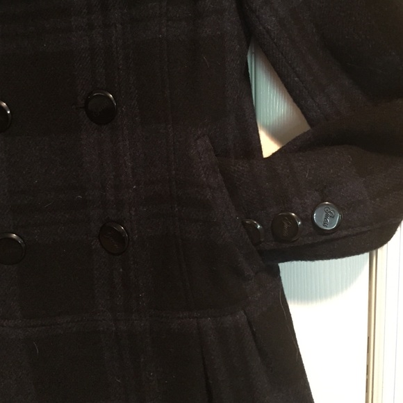 Sold📍Guess wool coat black/navy size S LIKE NEW!! - Picture 3 of 4