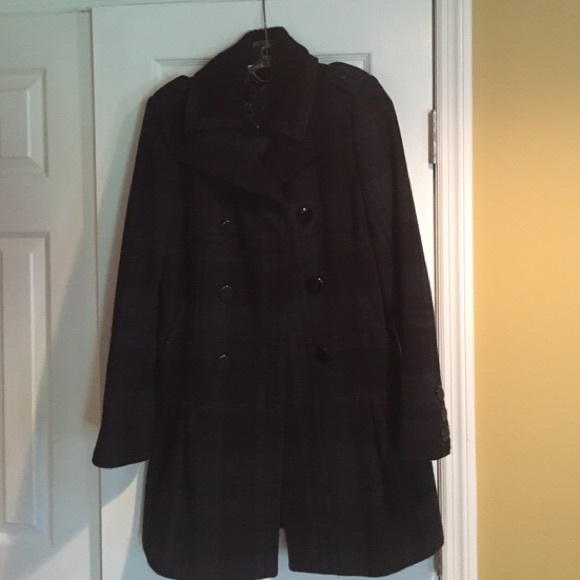 Sold📍Guess wool coat black/navy size S LIKE NEW!! - Picture 4 of 4