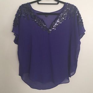 Brand new Express blue silk blouse