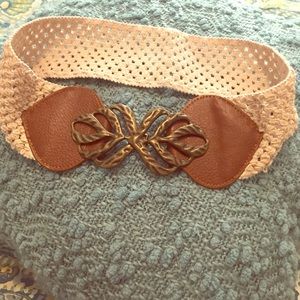 Woven and leather belt