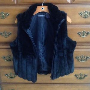 Black Faux Fur Vest