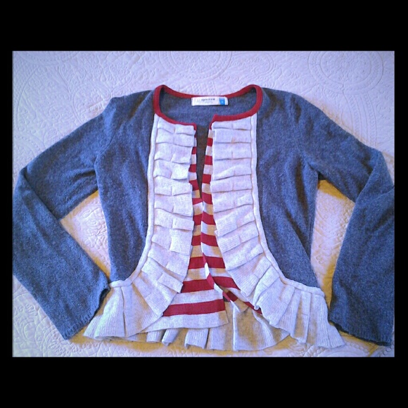 Wool ruffle cardigan