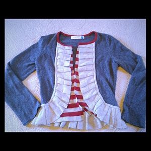 Wool ruffle cardigan