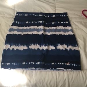 Hollister blue tie-dye mini skirt