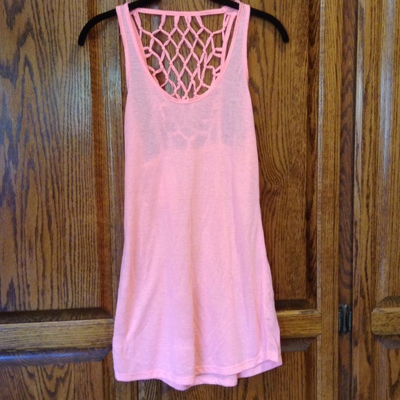 EMPYRE Coral Macrame Back Beach Cover Up - Picture 3 of 4