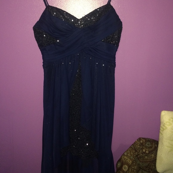 Navy Blue Sequin HoCo/Prom Dress
