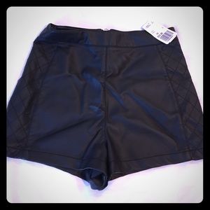 Faux leather high waisted shorts