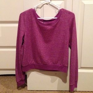 Purple, long sleeve shirt.