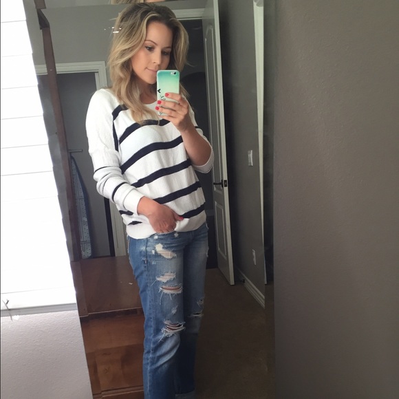 Black and white striped sweater