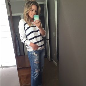 Black and white striped sweater