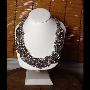 Romeo & Juliet rhodium mix chain torsade necklace