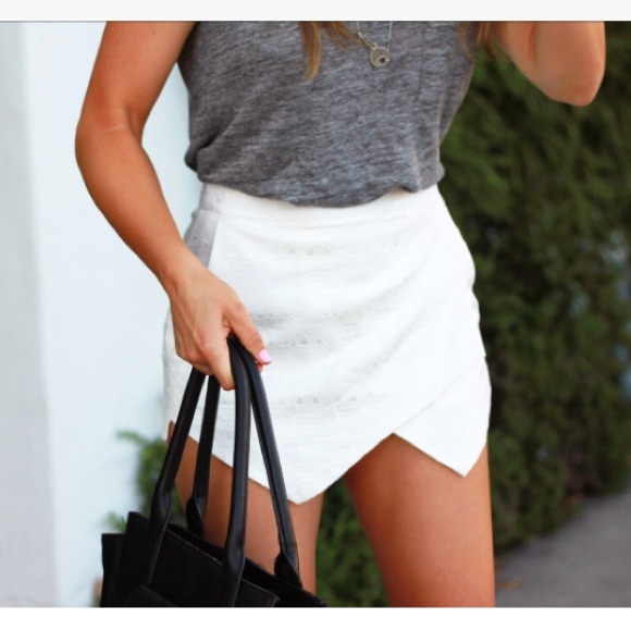 White wrap skort