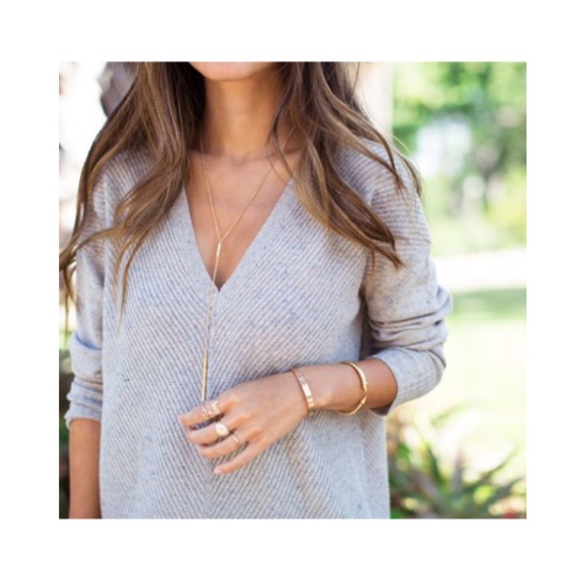 Zara Sweaters - V neck grey sweater