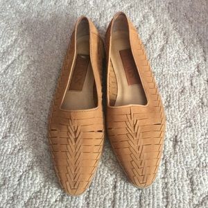 Tan suede loafers