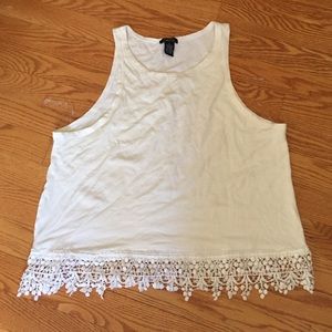 White fringe crop top