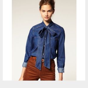 ASOS Denim Bow Shirt