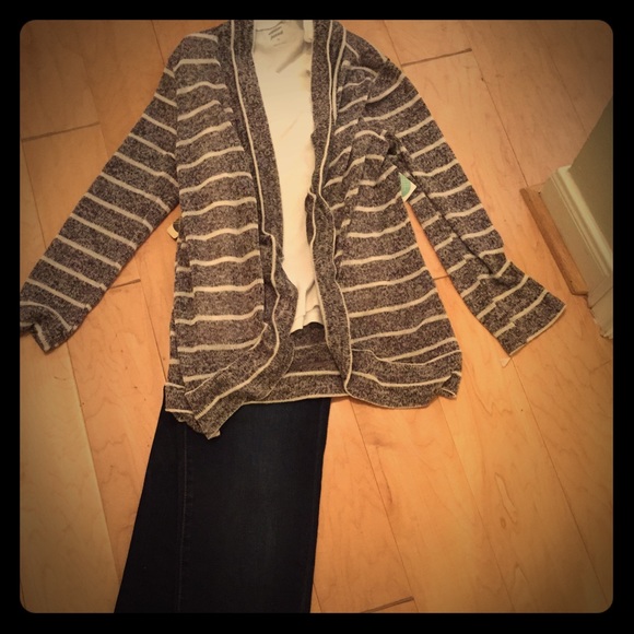 Multi colored brown striped cardigan