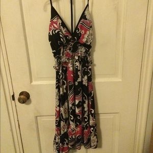 Print halter dress