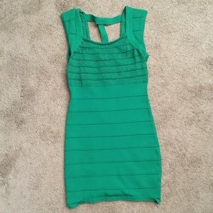 Green bandage dress
