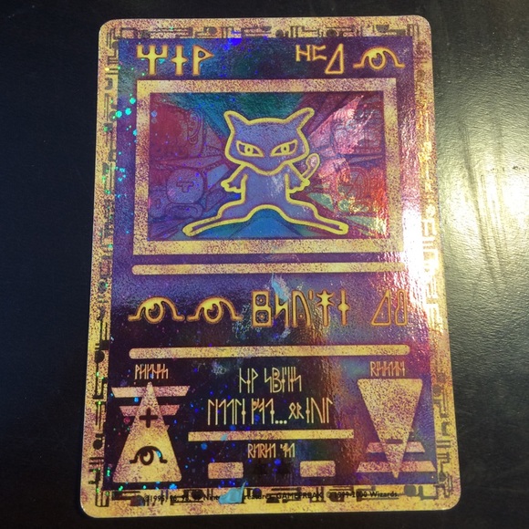 Rare holographic ancient Mew Pokemon trading card