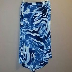 Chicos blue waterfall print skirt
