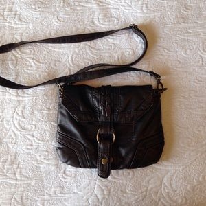 Dark brown faux leather purse