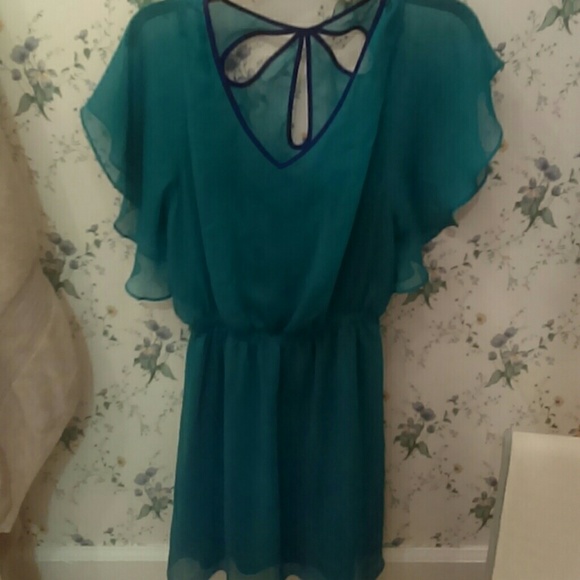 Teal flowy dress