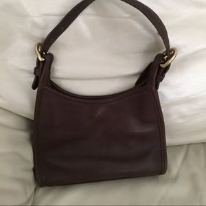 Brown leather coach bag