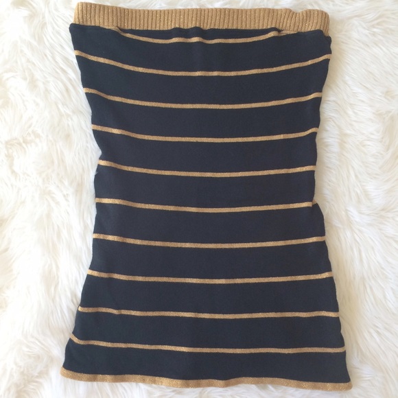 Black and gold sweater tube top