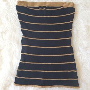 Black and gold sweater tube top