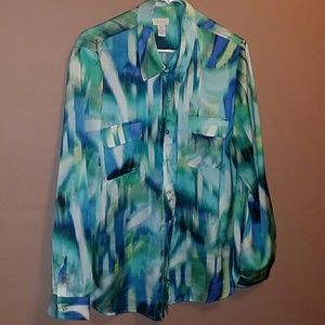 Blue printed Chicos top