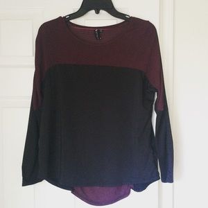 Burgundy and black top