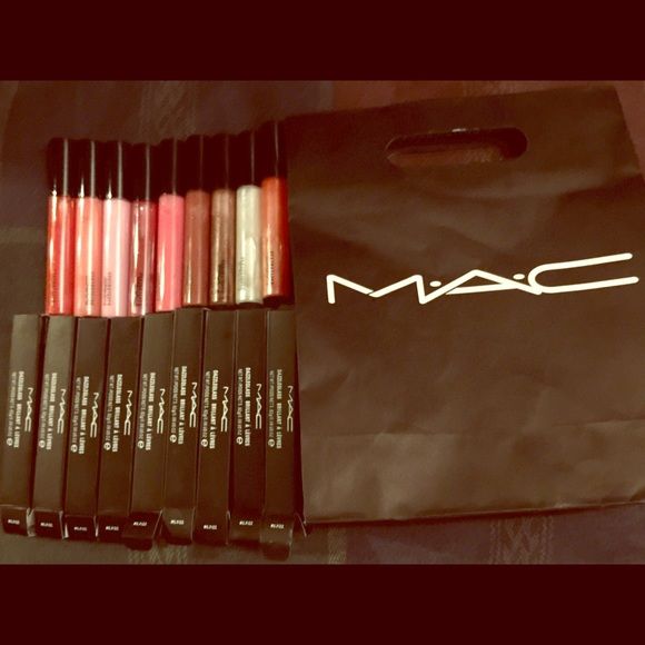 10pc assorted$ "MAC"$ lip,glass  bundle