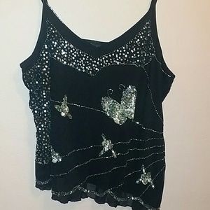 Black sequins tank top