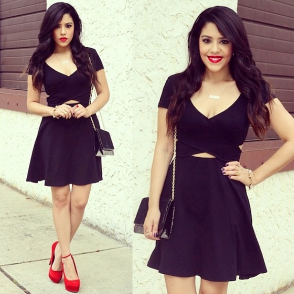 H&M Dresses & Skirts - Black Cut Out Skater Dress
