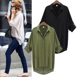 Olive Green Tunic Blouse