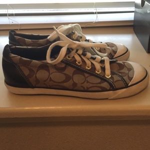 Size 7.5 brown Coach sneakers