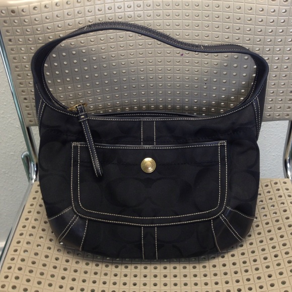 Coach Handbag Black Canvas