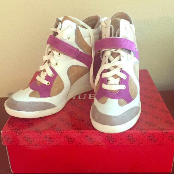 suede/leather wedge hi-tops