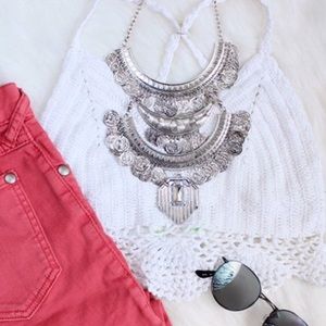 Silver statement necklace