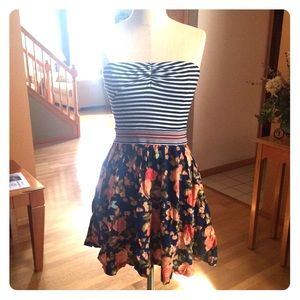 Floral Strapless Dress