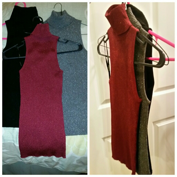 ❌SOLD❌Red, black& gunmetal ribbed metallic sweater