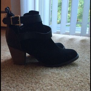 Black strappy booties