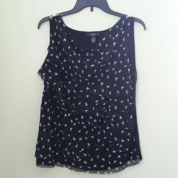 Black Alfani Layerd Bird Shirt