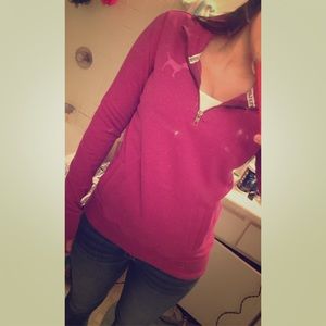 Magenta half zip hoodie