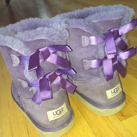 Purple Bailey bow uggs