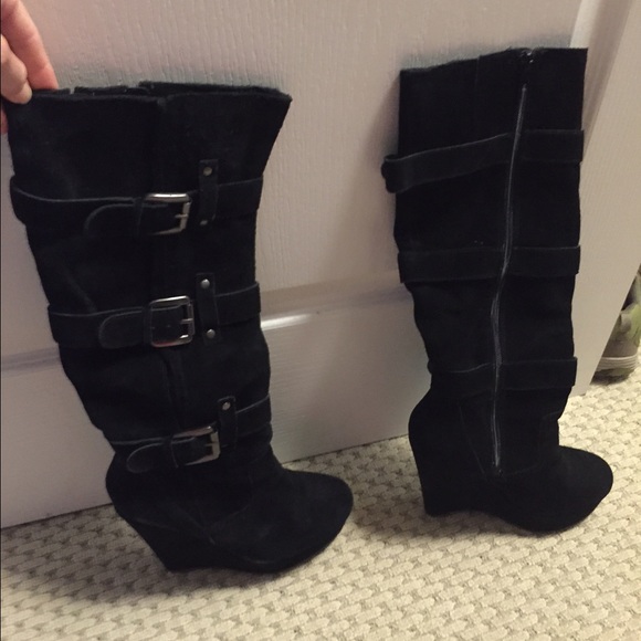 Wedge boots black