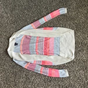 Coral and tan colored tribal cardigan